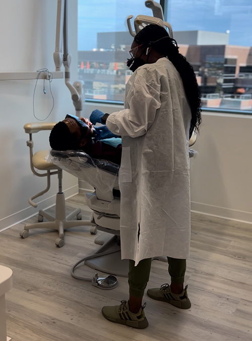 Dr. Ijeoma Igwe with a patient